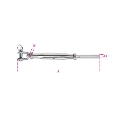 Napinacz rurowy M6, dł. 179 mm, śr. liny 3.3 mm, WFL 250 kg Robur