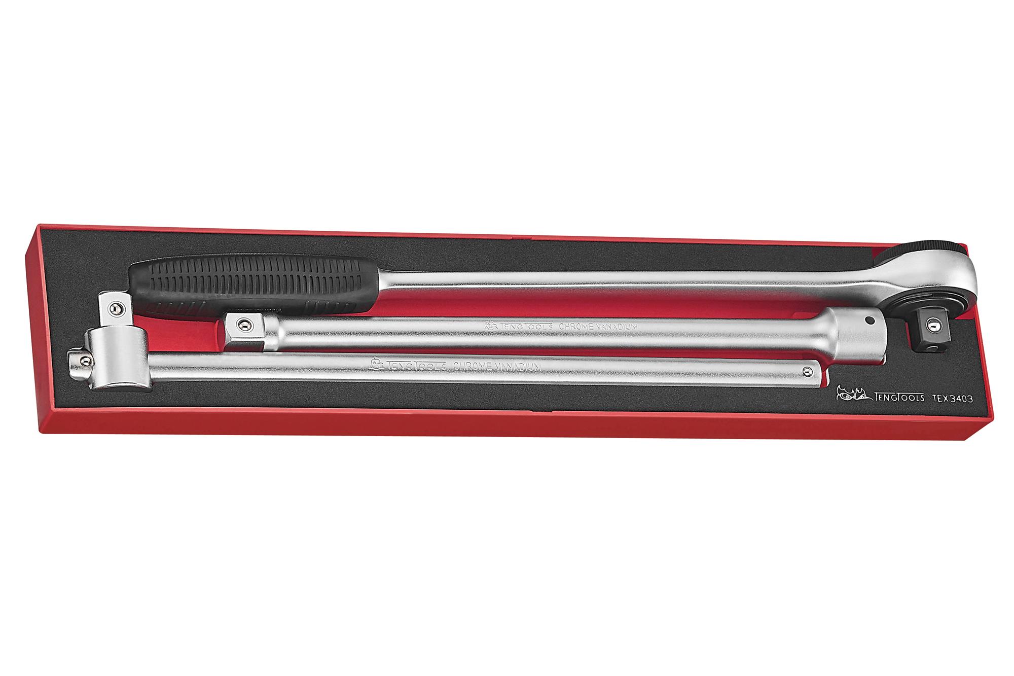 3-elementowy zestaw narzędzi nasadowych 3/4" Teng Tools TEX3403