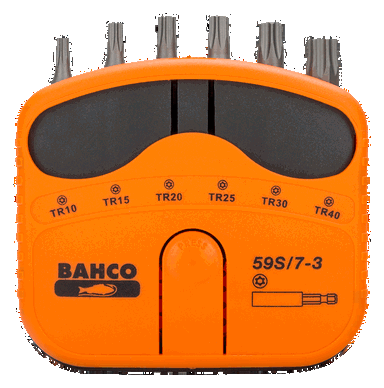 Zestaw bitów wkrętaka 7 szt. TR10-TR40 z uchwytem BAHCO