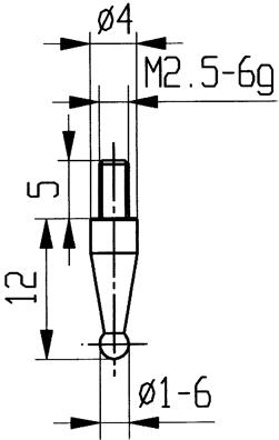 Koncowka pomiarowa ze wstawkami z weglika spiek,kulista typ 18/ 1,0mm KÄFER