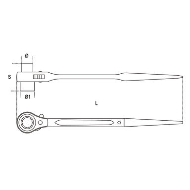 Klucz nasadowy do rusztowań z grzechotką 17x19 mm, 93C Beta