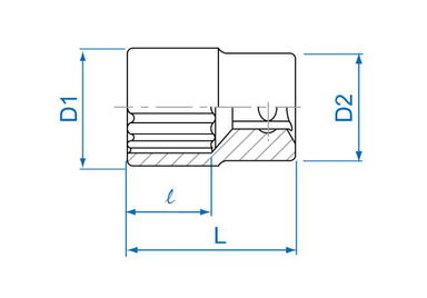 NASADKA KRÓTKA 1/4" 3/8" x 24mm, 12-kąt. Cr-V King Tony