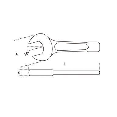 Klucz płaski jednostronny do pobijania 125 mm, 58 Beta