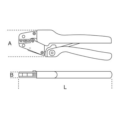 Szczypce do zaciskania nieizolowanych końcówek kablowych otwartych 0.5-6 mm², 1609A Beta