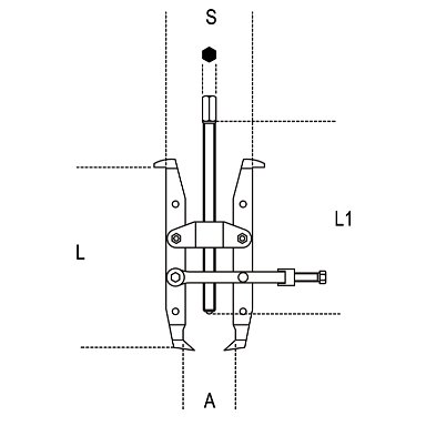Ściągacz 2-ramienny odwracalny 20-100 mm, 235 mm, 1511/1 Beta