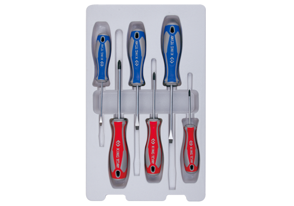ZESTAW WKRĘTAKÓW 6 cz. KRZYŻAK PH No.0 x 60, No.1x80, No.2x100, PŁASKIE 3x75, 5,5x100, 6,5x150 King Tony