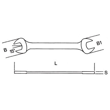 Klucz płaski dwustronny polerowany 18x19 mm, 55MP Beta