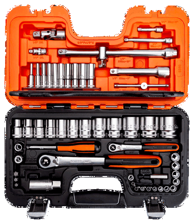 Zestaw nasadek 1/4" i 1/2", 56 elementów BAHCO