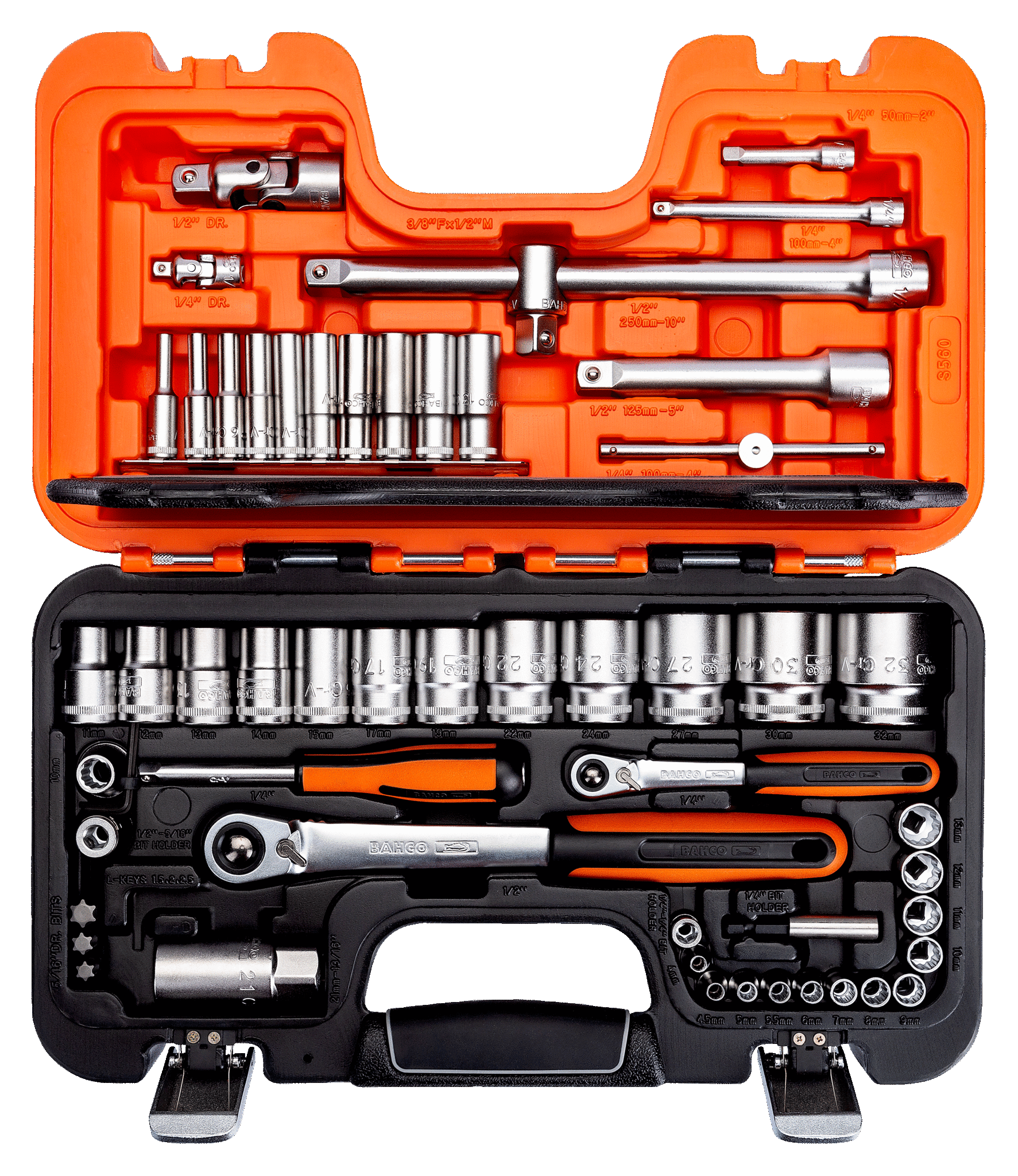 Zestaw nasadek 1/4" i 1/2", 56 elementów BAHCO