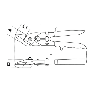 Nożyce dźwigniowe do blachy, cięcie proste i lewostronne 250 mm, 1126 Beta