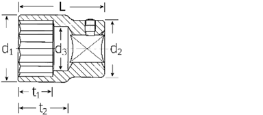 Nasadka 3/4" rozmiar 1 7/8", 12-kątna, krótka STAHLWILLE