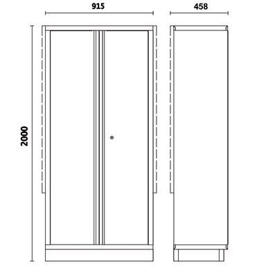 Szafa 2-drzwiowa z półkami do systemu C45PRO, 4500/C45PRO/AS2 Beta