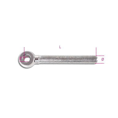Sworzeń z uchem 10x80 mm z gwintem prawym ze stali nierdzewnej 316L Robur