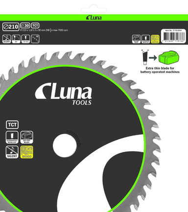 Piła tarczowa Luna Extra Thin 210x30 Z48 Luna