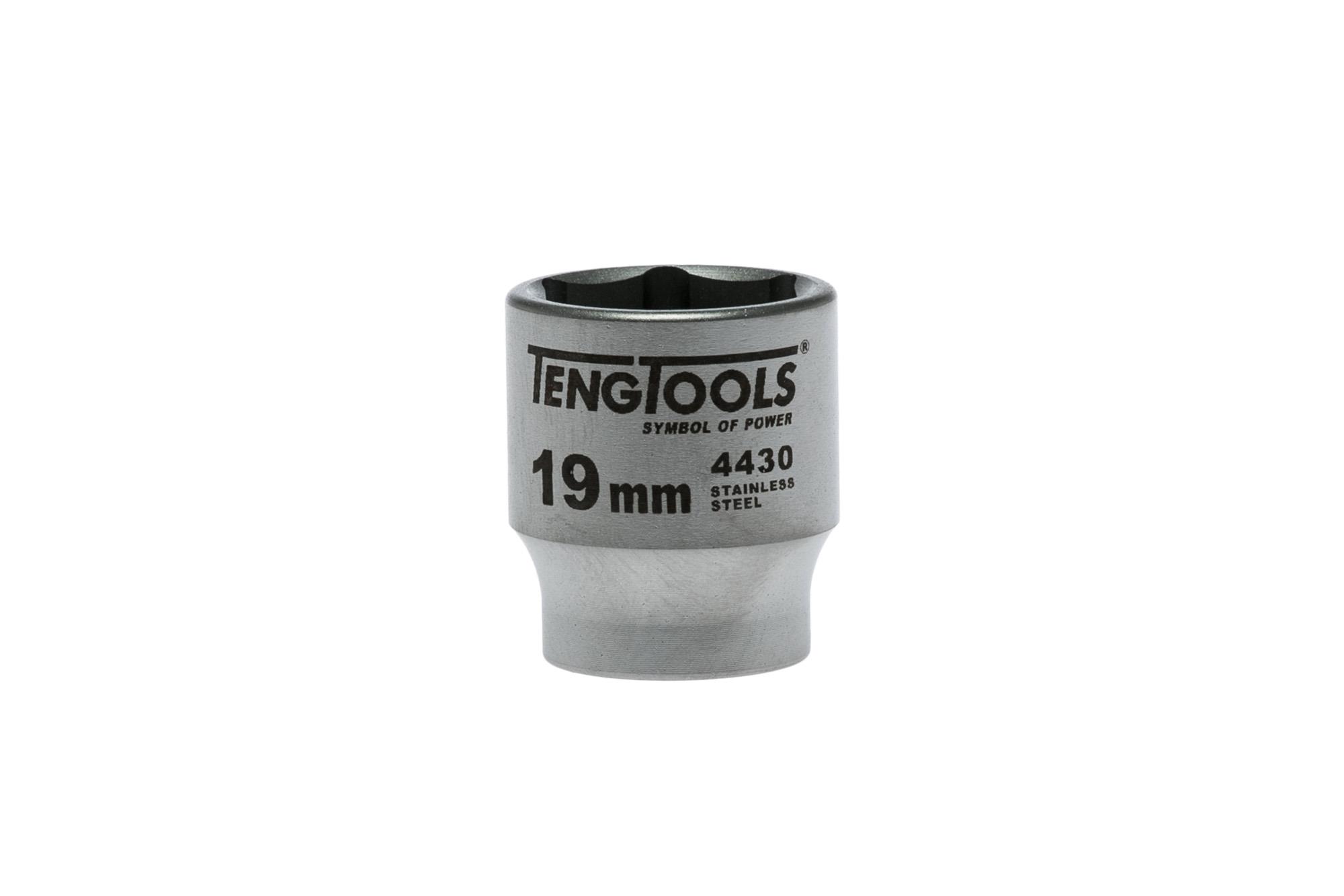 Nasadka 6-kątna nierdzewna z chwytem 3/8" 19 mm Teng Tools