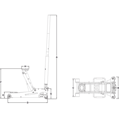 Podnośnik wózkowy z aluminium udźwig 1,5 T BAHCO