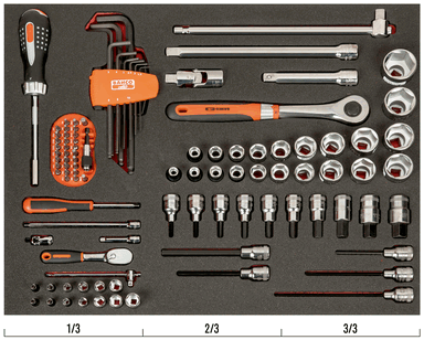 Zestaw nasadek i akcesoriów 1/2-3/8, 101 elementów BAHCO