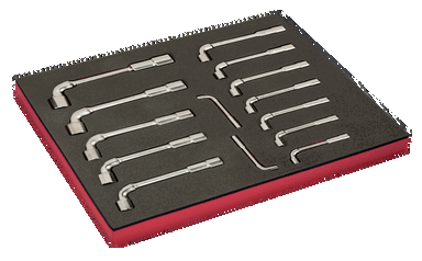 Zestaw kluczy nasadowych wygiętych z podwójną główką w wkładce z pianki Fit&Go - 14 szt (8-24 mm) BAHCO