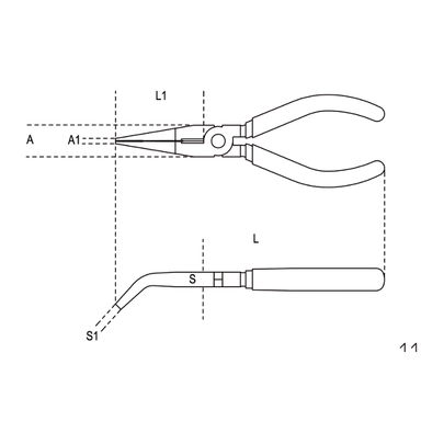 Szczypce półokrągłe odgięte o 45°, izolowane do 1000V, 160 mm, 1168MQ/160 Beta