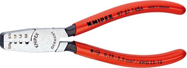 Szczypce do zagniatania tulejek kablowych 0,25-2,5mm, 145mm, 97 61 145 A, KNIPEX