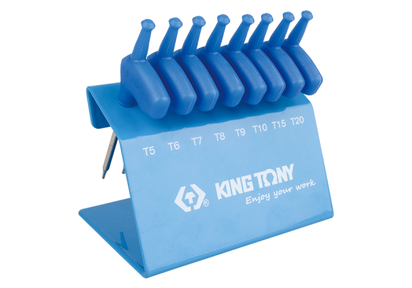 ZESTAW IMBUSÓW Z UCHWYTEM "L" 8szt. 1163A - TORX T5 - T20, STOJAK King Tony