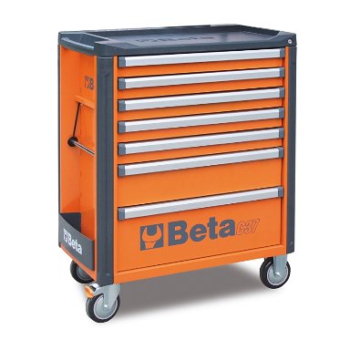 Wózek narzędziowy stalowy 7 szuflad, pomarańczowy, 3700/C37/7-O Beta