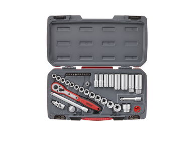 Zestaw narzędzi nasadowych z chwytem kwadratowym 3/8" Teng Tools T3839