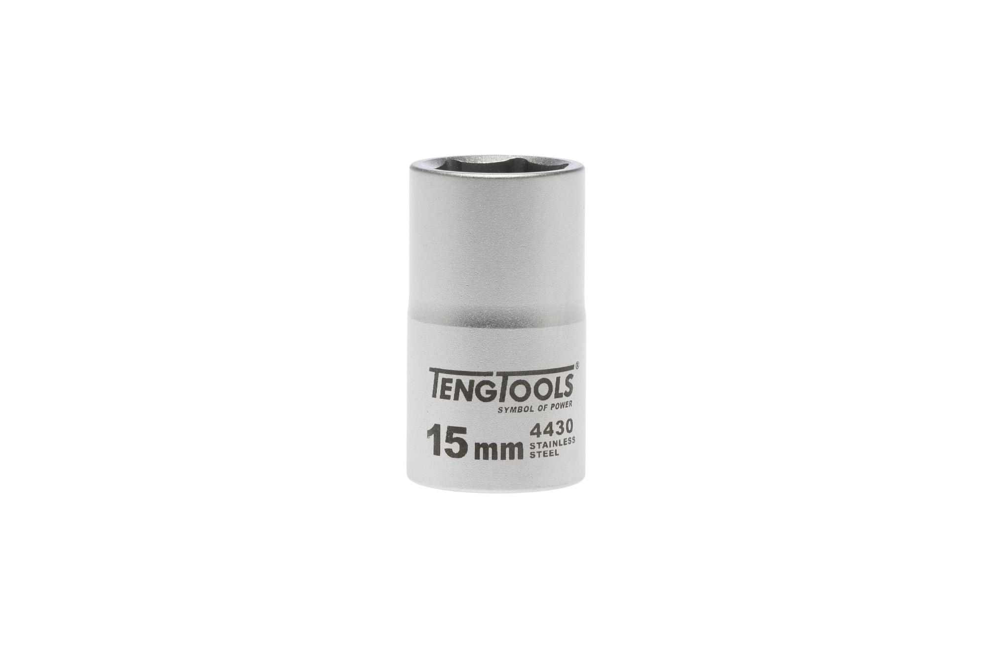 Nasadka 6-kątna nierdzewna z chwytem 1/2" 15 mm Teng Tools