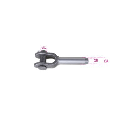 Końcówka widełkowa do zaprasowania liny M25, øB 26,4 mm, øA 50 mm, øC 51 mm Robur