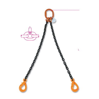 Zawiesie łańcuchowe 2-cięgnowe 6 mm 1 m, WLL 1,6 t Robur