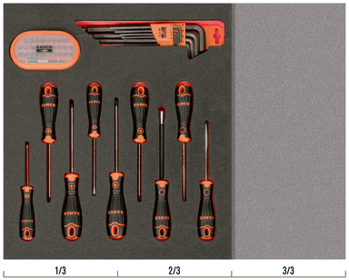 Wkład narzędziowy - wkrętaki, imbusy, zestaw bitów 49 el. BAHCO