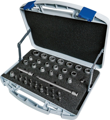Udarowa koncowka wymienna klucza nasadowego 3/8",zestaw 40-czesciowy ASW