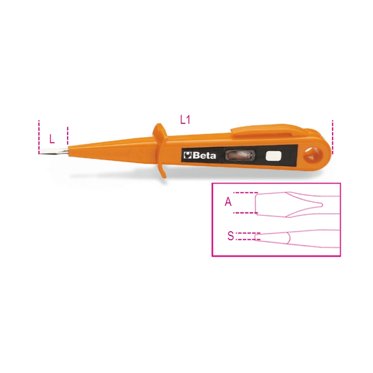 Wskaźnik napięcia 125/220V 0.5x3.5x150 mm, 1253A Beta