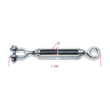 Nakrętka napinająca ucho-szakla (śruba rzymska) ocynkowana M22, WFL 2630 kg, L min 433 mm Robur