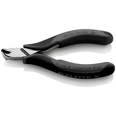 Szczypce tnące czołowe dla elektroników ESD 64 32 120 ESD KNIPEX