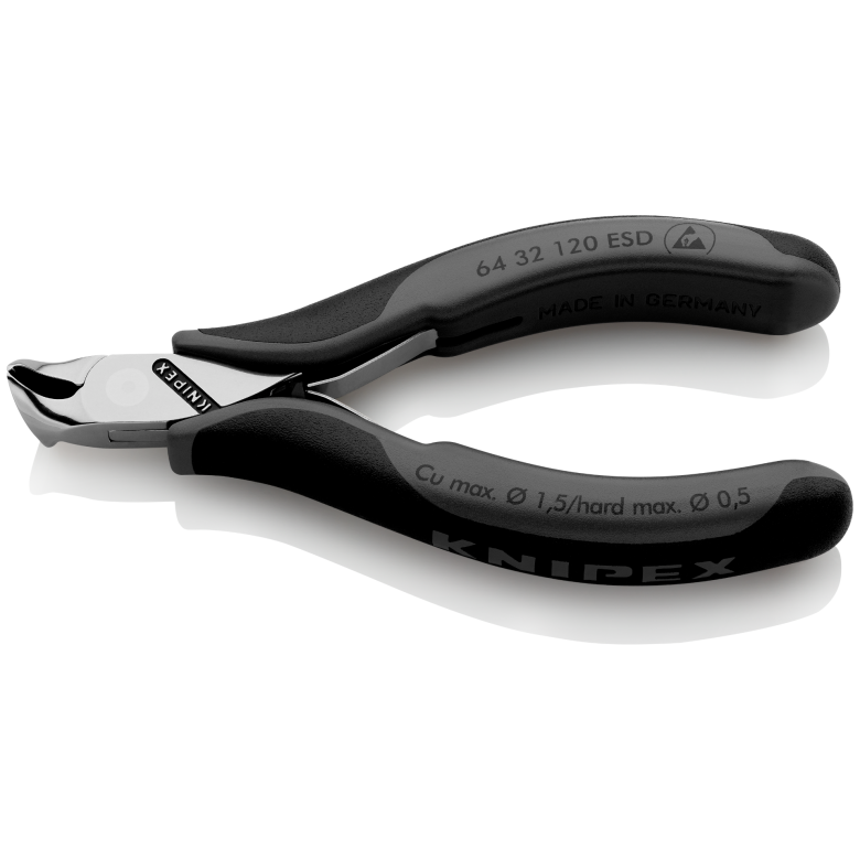 Szczypce tnące czołowe dla elektroników ESD 64 32 120 ESD KNIPEX