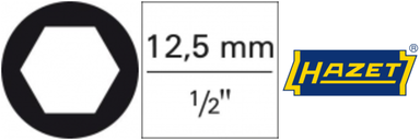 Nasadka udarowa z tulejką z tworzywa sztucznego 1/2", 6-kątna, 17x85mm, 903SLG-17 HAZET