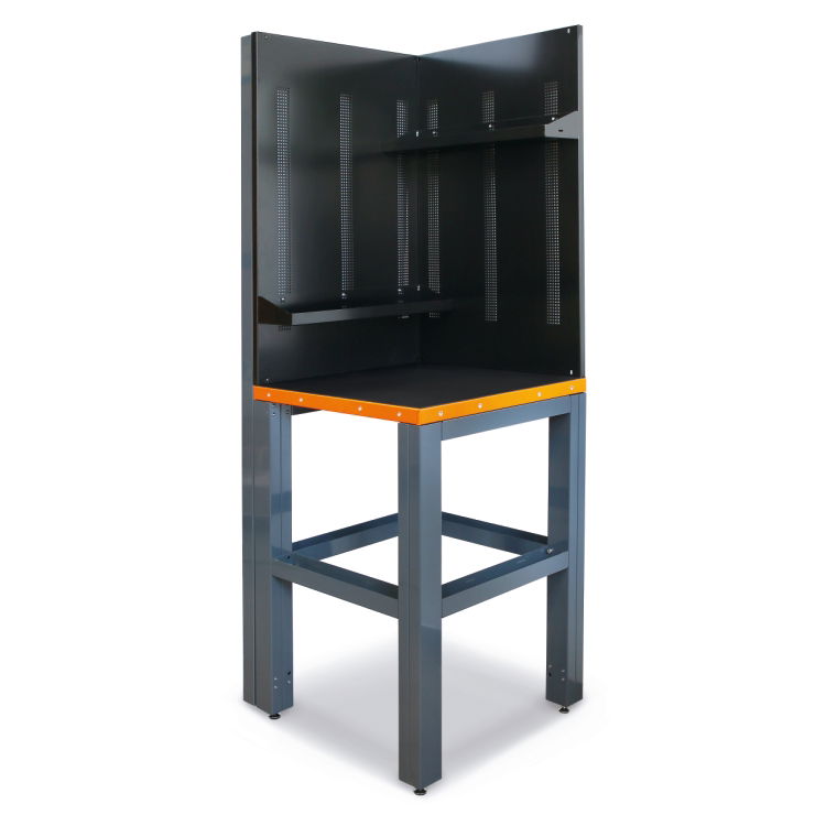 Moduł narożny wolnostojący z panelami perforowanymi RSC55 2000x700x700 mm, szary z pomarańczowym, 5500/C55AC-G Beta