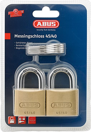 Kłódka mosiężna Quad-Pack SB 40 (4 sztuki) ABUS