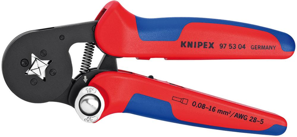 Szczypce do zagniatania tulejek kablowych, 0,08–10 + 16 mm2, KNIPEX