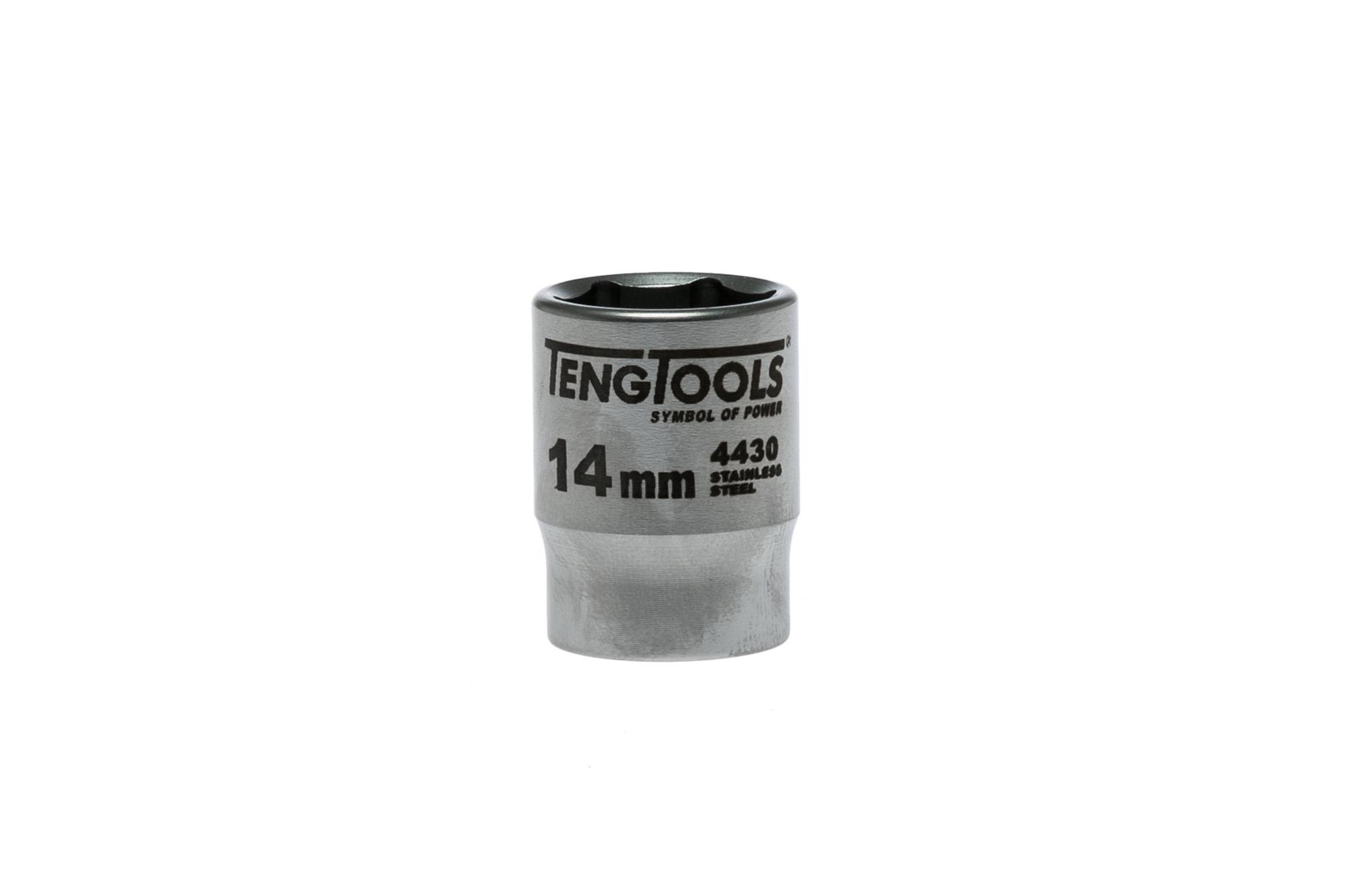 Nasadka 6-kątna nierdzewna z chwytem 3/8" 14 mm Teng Tools