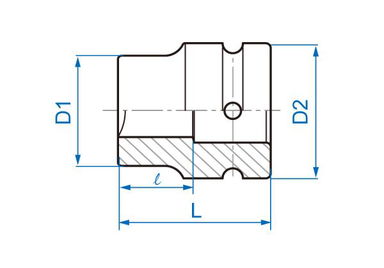 NASADKA DŁUGA UDAROWA 1" 19mm x 60mm, 4-kąt, DO OSI TYLNEJ King Tony