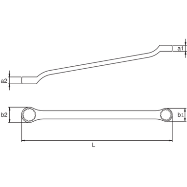 Klucz oczkowy dwustronny odsadzony 25/32" x 13/16" BAHCO