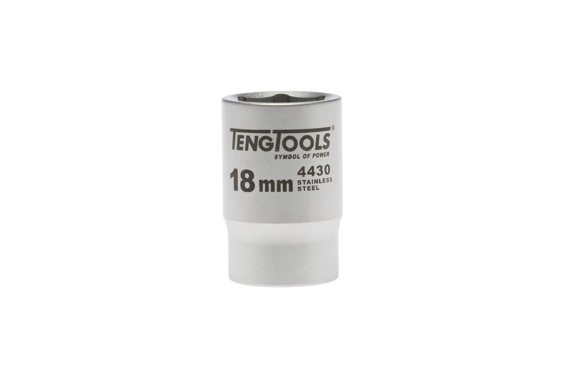 Nasadka 6-kątna nierdzewna z chwytem 1/2" 18 mm Teng Tools
