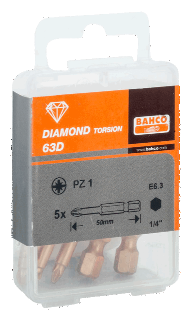 Bit diamentowy 1/4" PZ3x50 mm, 5 szt. BAHCO