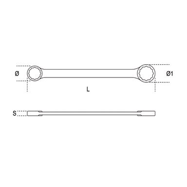 Klucz oczkowy dwustronny prosty 6x7 mm, 95 Beta