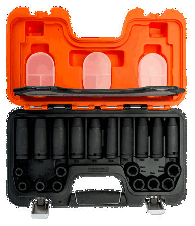 Zestaw nasadek udarowych 1/2" metrycznych, wydłużonych i standardowych 10 szt. 10-19mm BAHCO