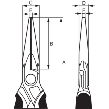 Szczypce ERGO półokrągłe, bez krawędzi tnących 180 mm BAHCO