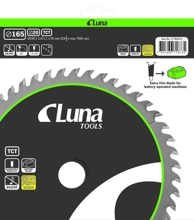 Piła tarczowa Luna Extra Thin 165x20 Z24 Luna