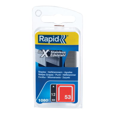 Zszywki Rapid z drutu cienkiego nr 53 (12 mm) ze stali nierdzewnej - opakowanie 1080 szt.